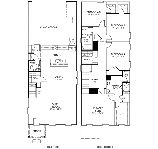 Cromwell floorplan at a Meritage Homes community in Charlotte, NC.