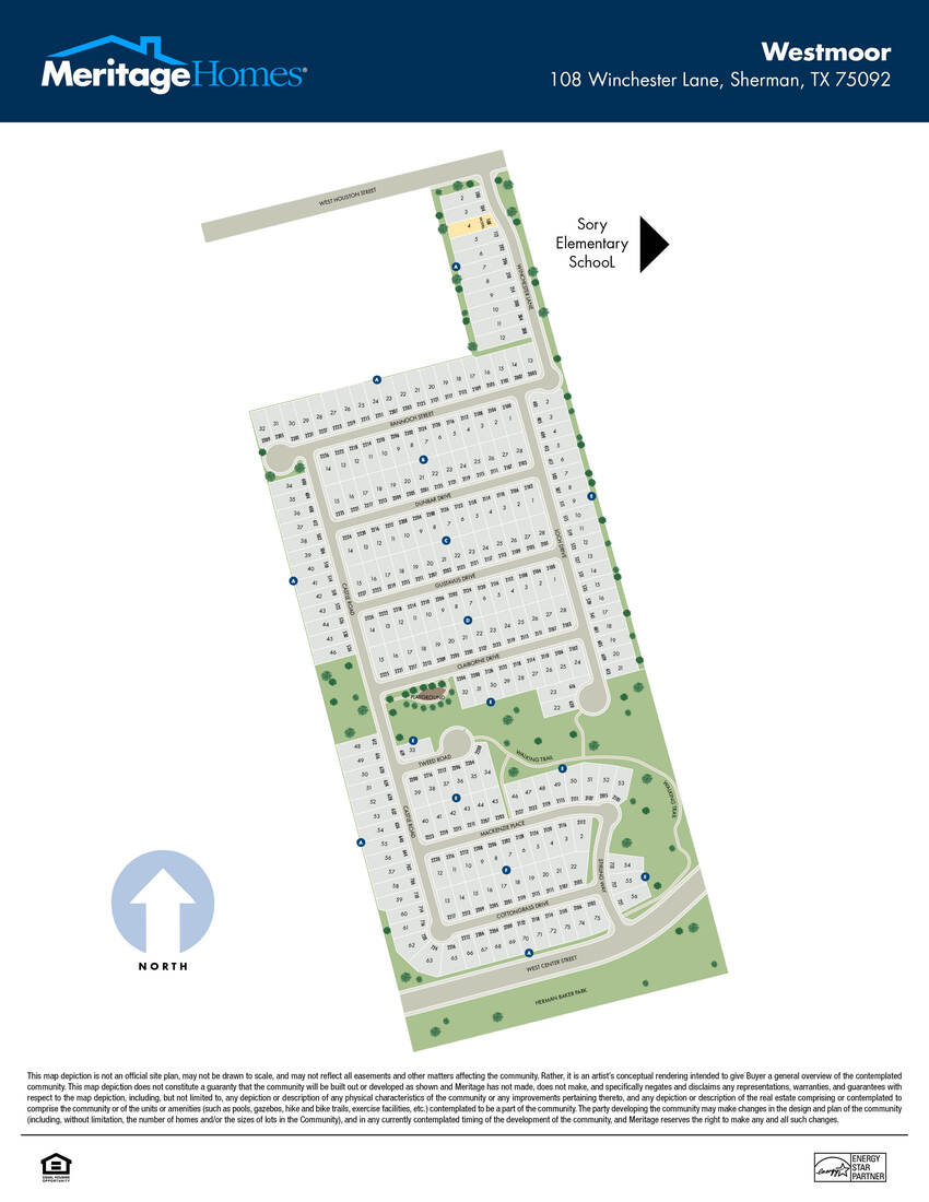 Community map of Westmoor by Meritage Homes.