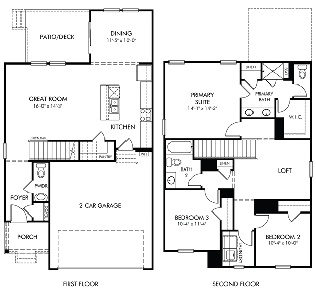 Dallas Floorplan at a Meritage Homes community in Charlotte, NC.