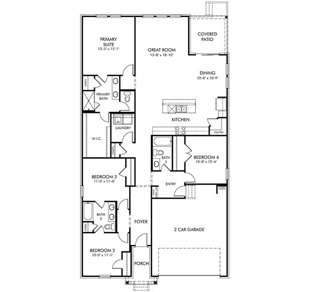 Gibson Floorplan at a Meritage Homes Community in Charlotte, NC.