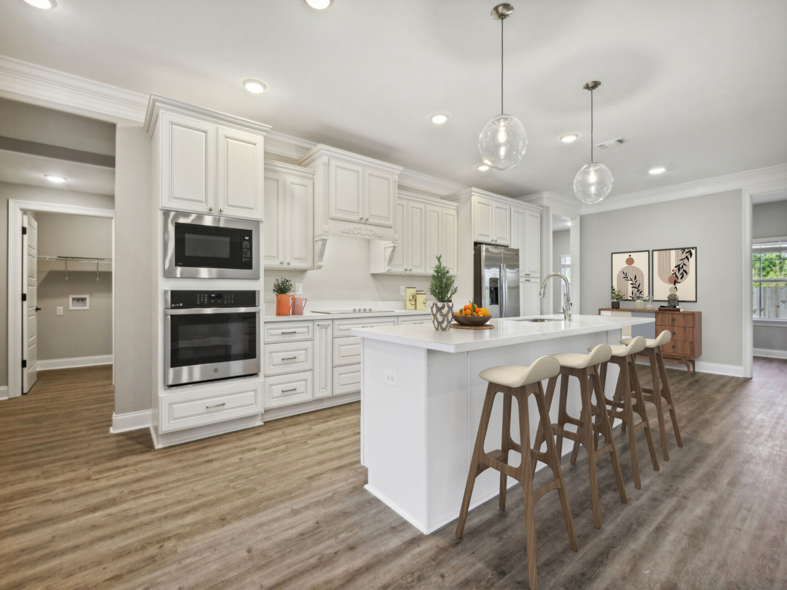 Kitchen in the Elliott floorplan at a Meritage Homes community in Gulfport, MS.