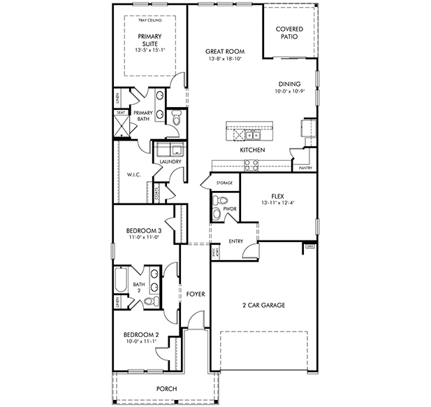 Gibson floorplan at a Meritage Homes Community in Charlotte, NC.