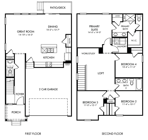 Lennon Floorplan at a Meritage Homes Community in Charlotte, NC.