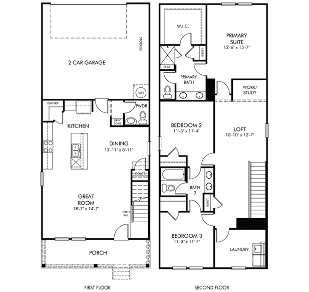 Thompson floorplan at a Meritage Homes community in Charlotte, NC.