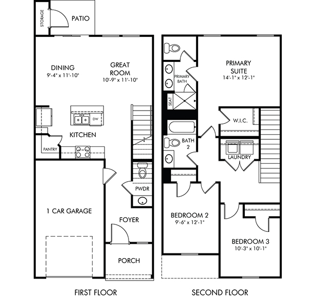 The Topaz floorplan at a Meritage Homes community in Charlotte, NC.