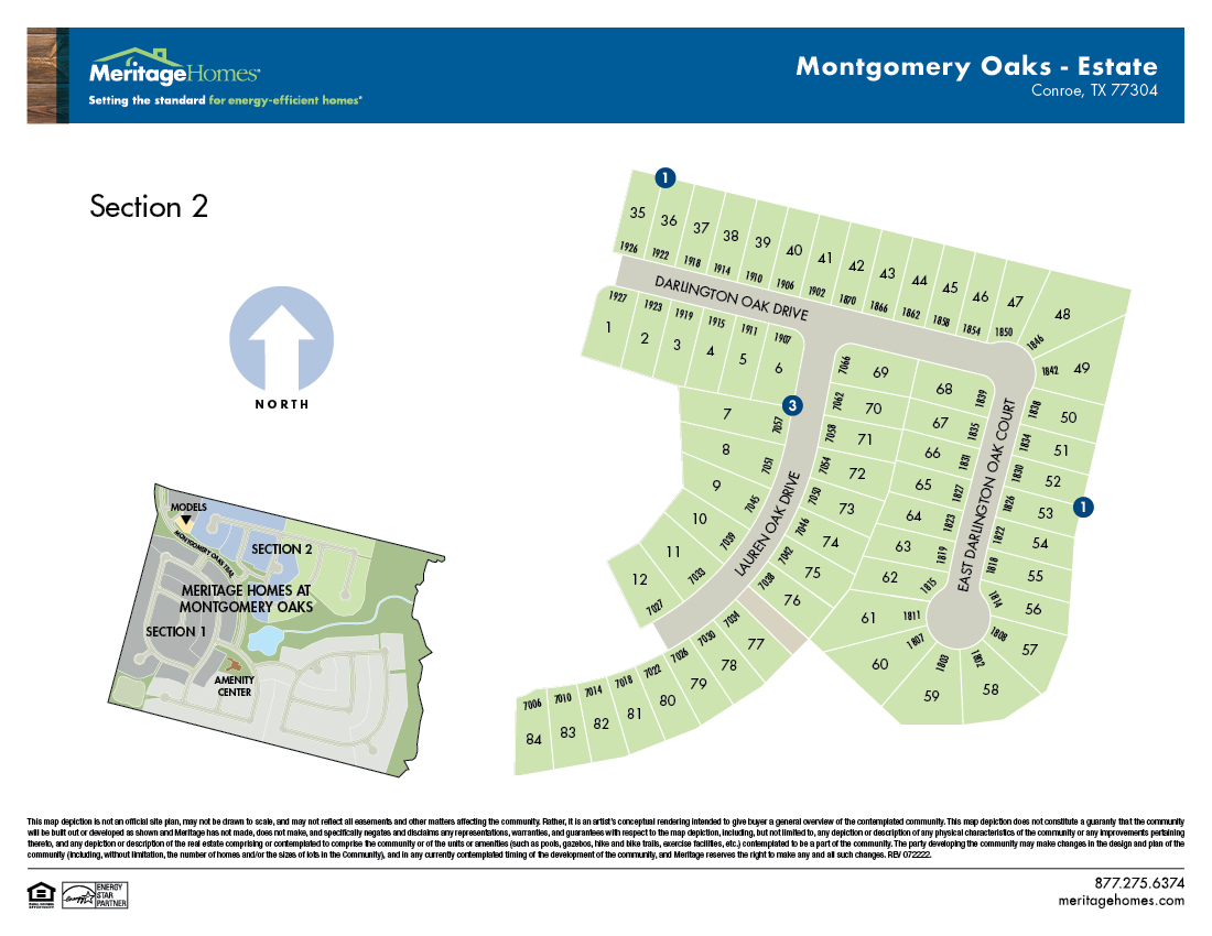 HOU site plan flyer Montgomery Oaks Sec 2 Estate