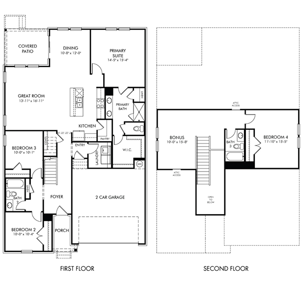 Carolina Floorplan at a Meritage Homes community in Huntsville, Alabama. 