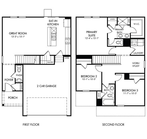 Finley Floorplan at a Meritage Homes Community in Charlotte, NC.