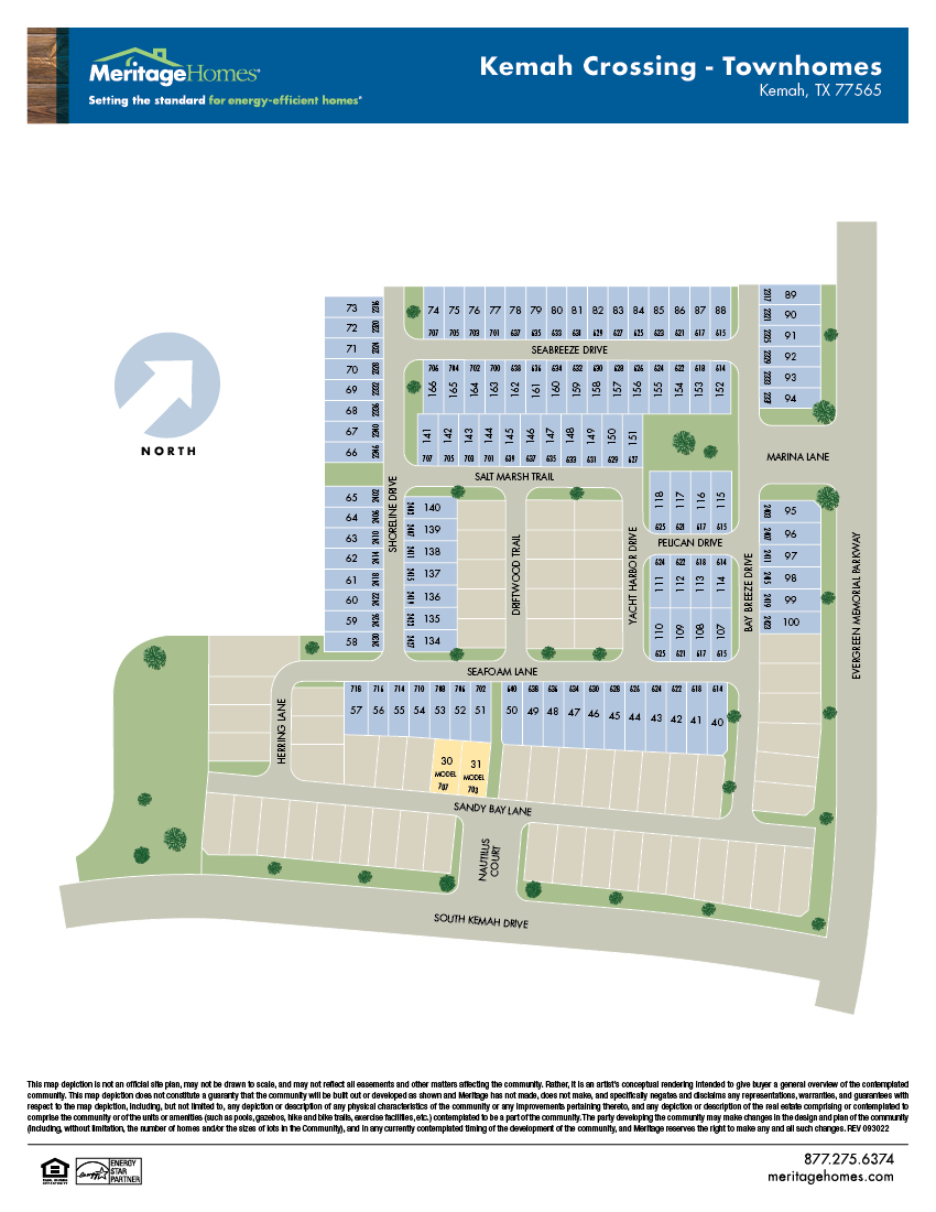 updatedHOU site plan flyer Kemah Crossing Townhomes