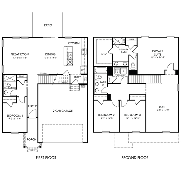 Rockwell Floorplan at a Meritage Homes community in Charlotte, NC.