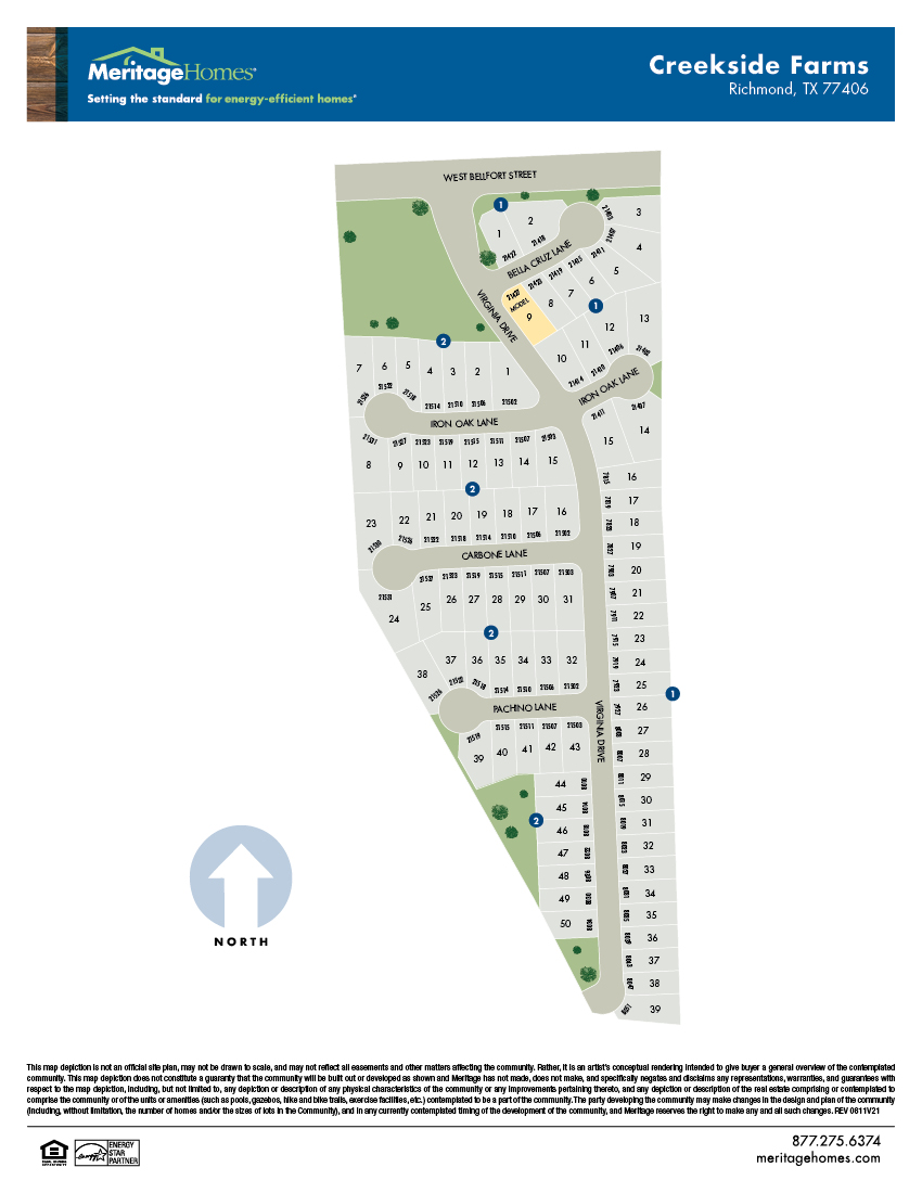 HOU site plan flyer Creekside Farms