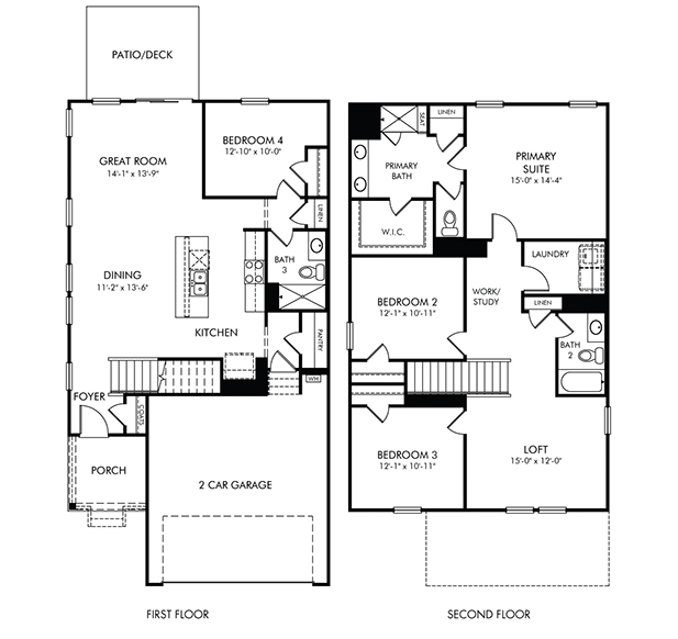 Roswell Floorplan at a Meritage Homes community in Charlotte, NC.