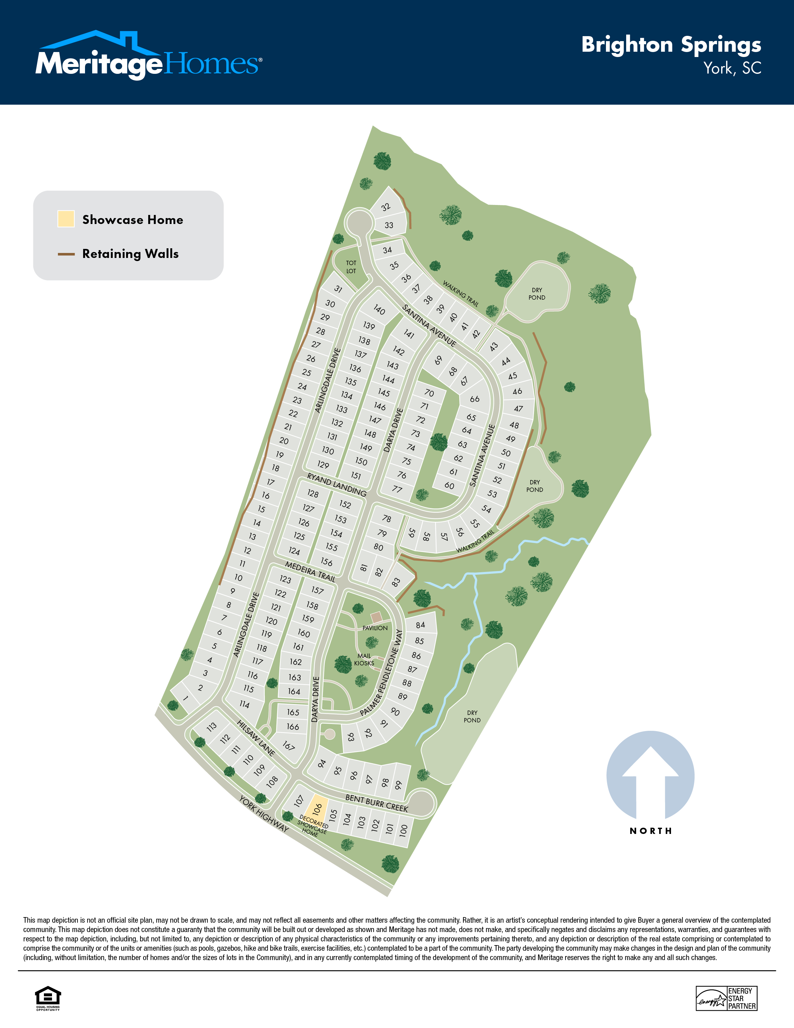 Marketing Map at a Meritage Homes community in Charlotte, NC.