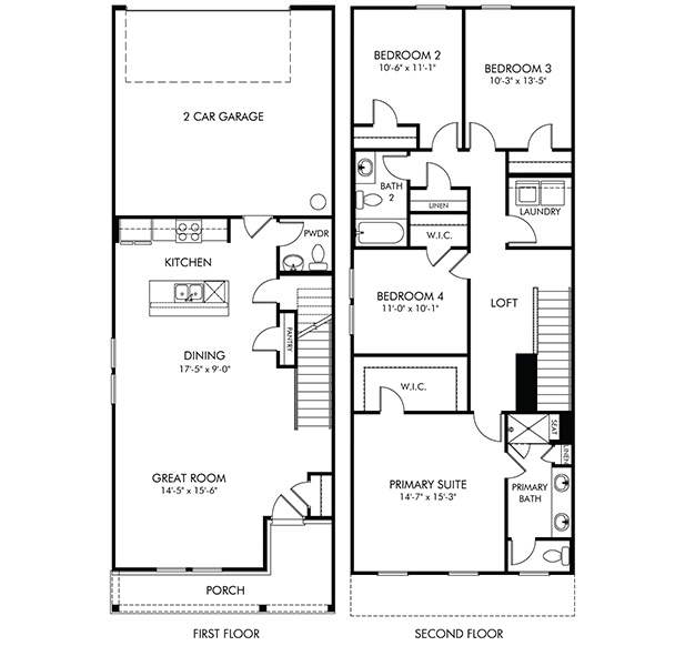 Lancaster II floorplan at a Meritage Homes community in Charlotte, NC.