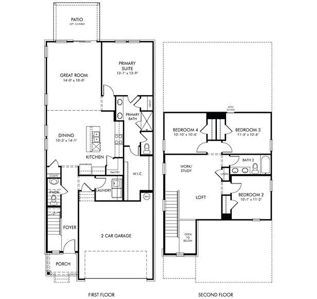 Sydney Floorplan at a Meritage Homes community in Huntsville, Alabama. 