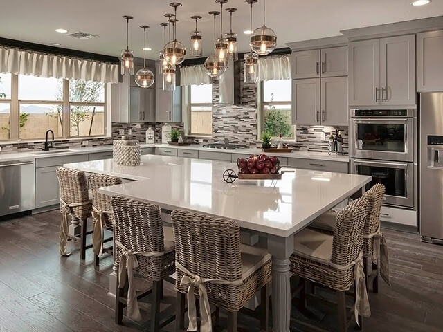 Kitchen with granite dining table