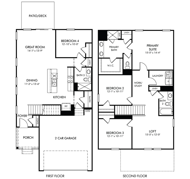 Roswell floorplan at a Meritage Homes Community in Charlotte, NC.