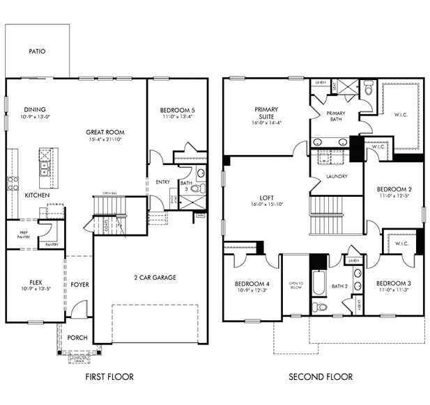 Johnson Floorplan at a Meritage Homes community in Charlotte, NC.