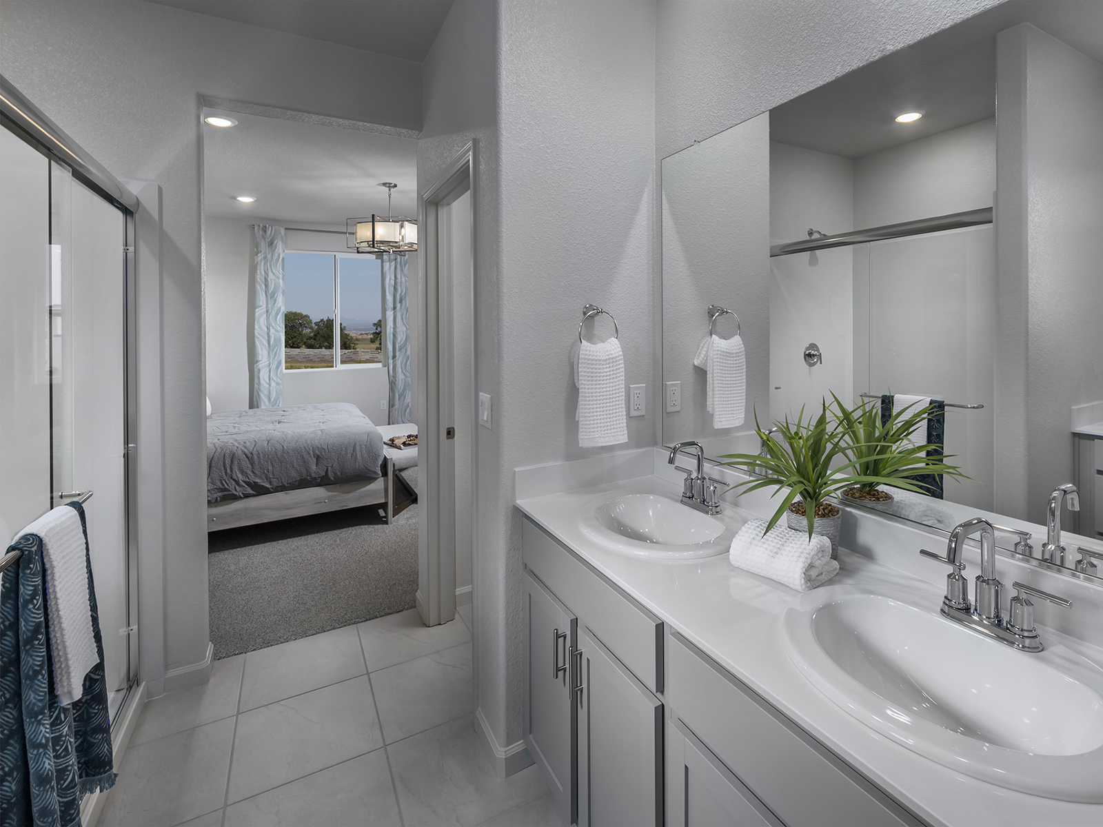 Residence 2 great room modeled at a nearby Meritage community.