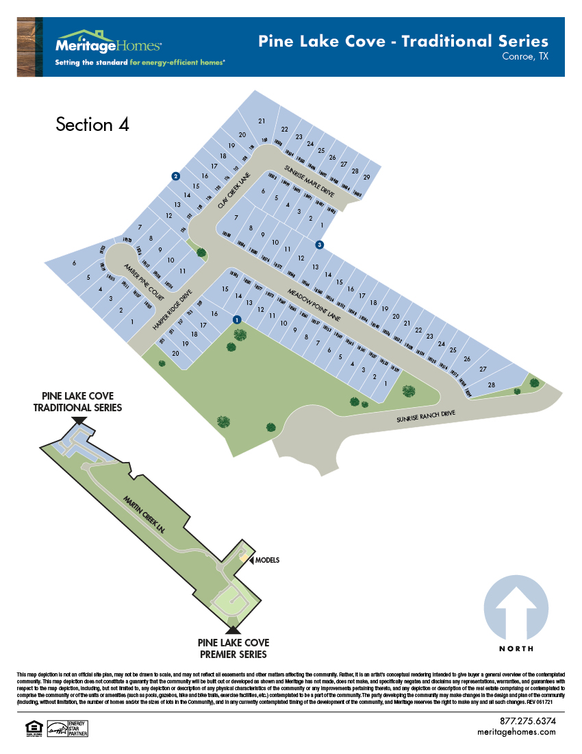 HOU site plan flyer Pine Lake Cove Traditional