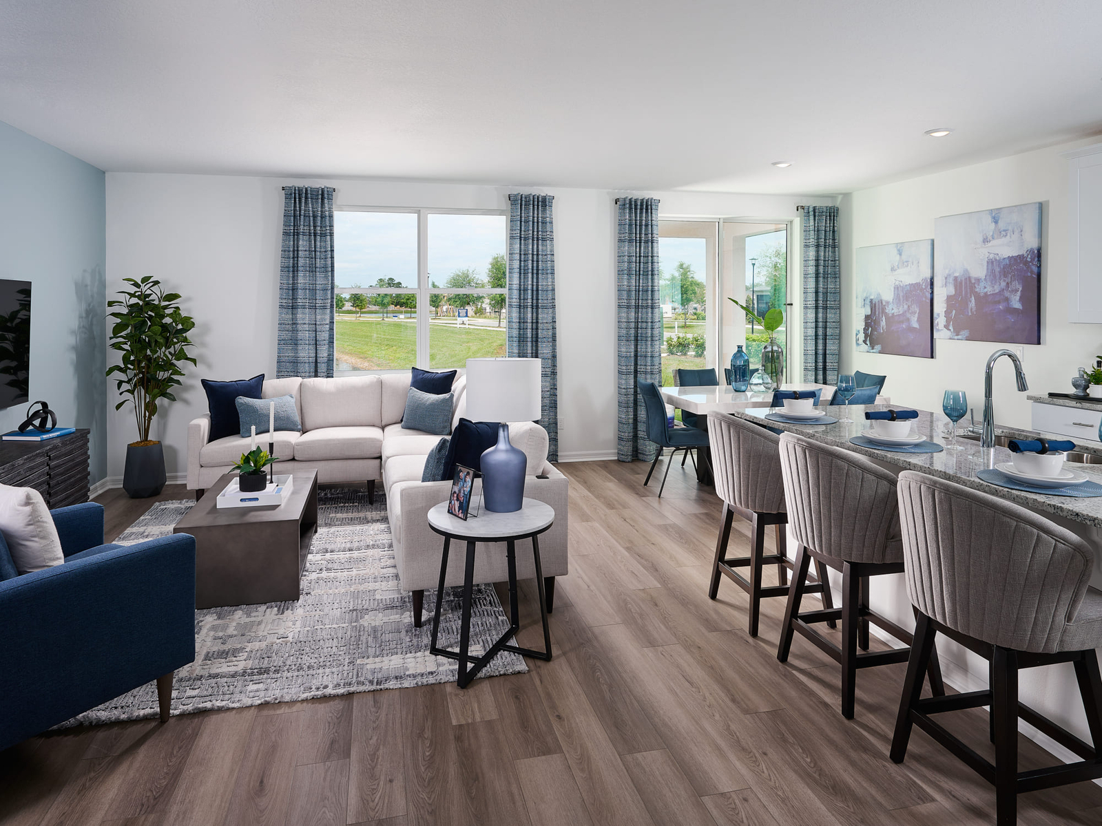 Kitchen in the Hibiscus floorplan modeled at The Reserve at Twin Lakes