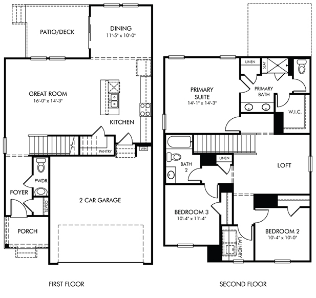 Dallas Floorplan at a Meritage Homes community in Charlotte, NC.