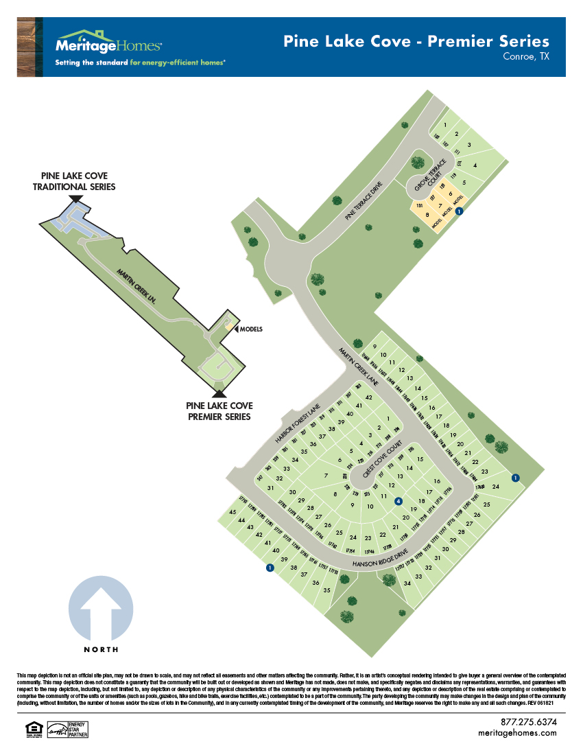 HOU site plan flyer Pine Lake Cove Premier