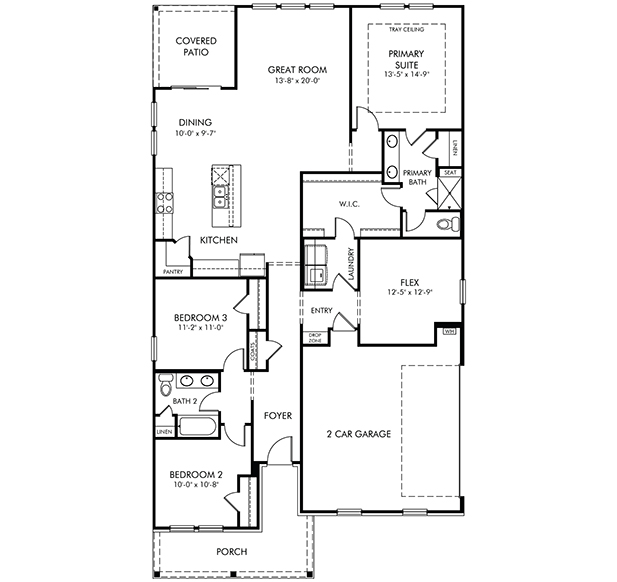 Newport floorplan at a Meritage Homes Community in Charlotte, NC.