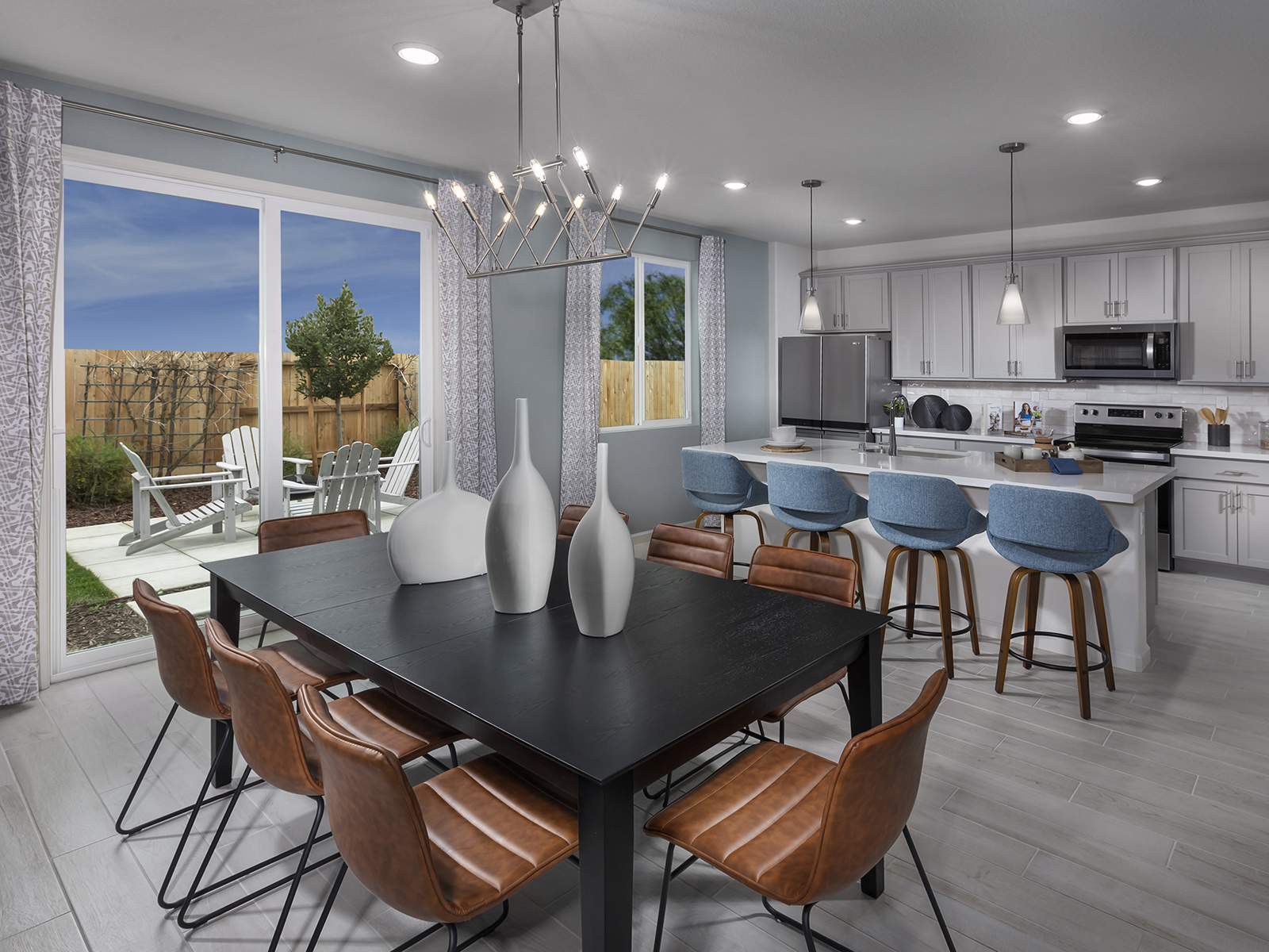 Residence 2 great room modeled at a nearby Meritage community.