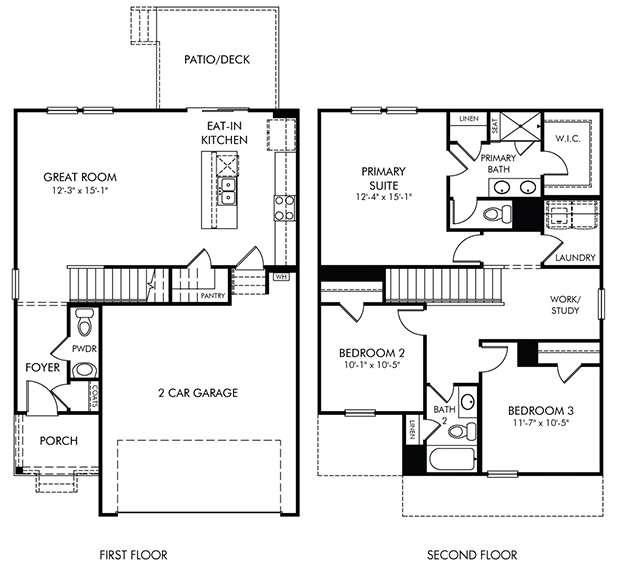 Finley Floorplan at a Meritage Homes community in Charlotte, NC.