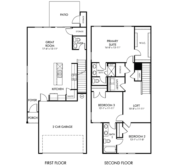 Opal Floorplan at a Meritage Homes community in Charlotte, NC.