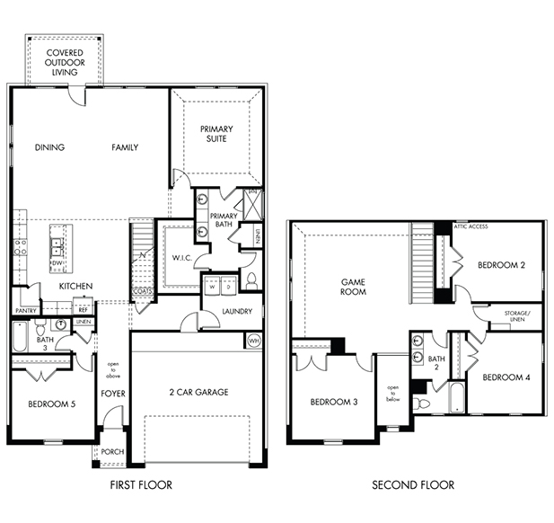 The Kessler (454) floorplan layout for a Meritage Homes community in Pflugerville, TX.