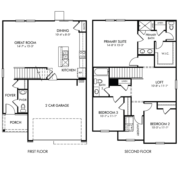 Edenton Floorplan at a Meritage Homes community in Charlotte, NC.