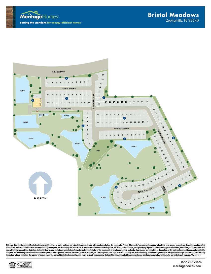 Bristol Meadows Homesite Map