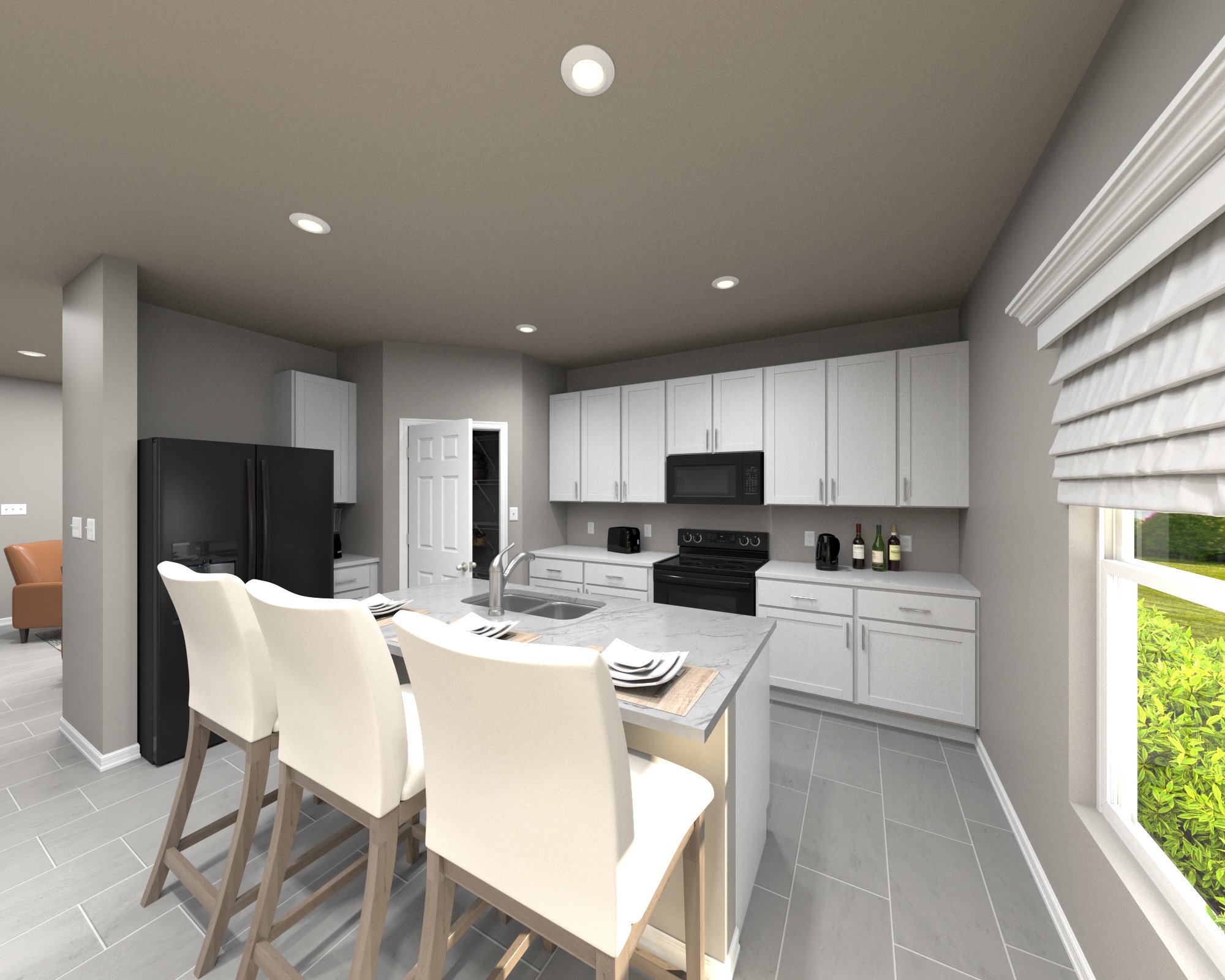 Spacious Kitchen with Work Island
