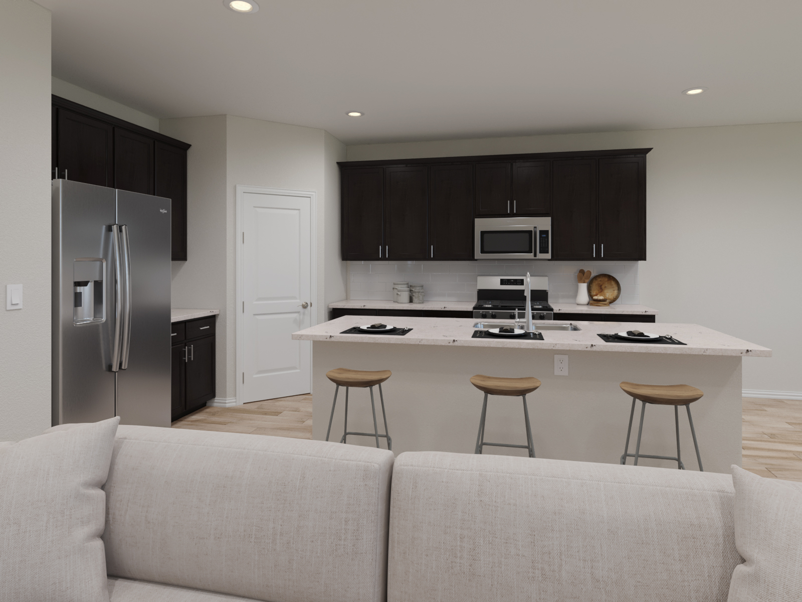 Enjoy having company sit at the island while you cook.
