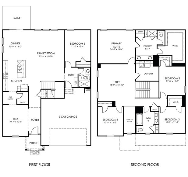 Johnson Floorplan at a Meritage Homes Community in Charlotte, NC.