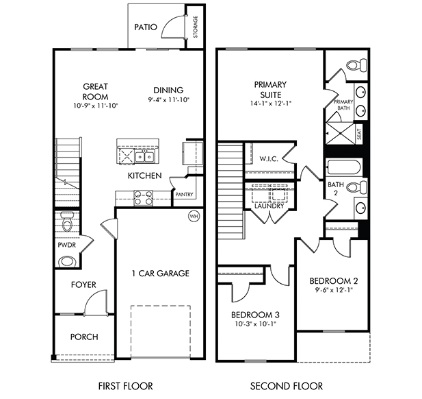 Topaz Floorplan at a Meritage Homes community in Charlotte, NC.