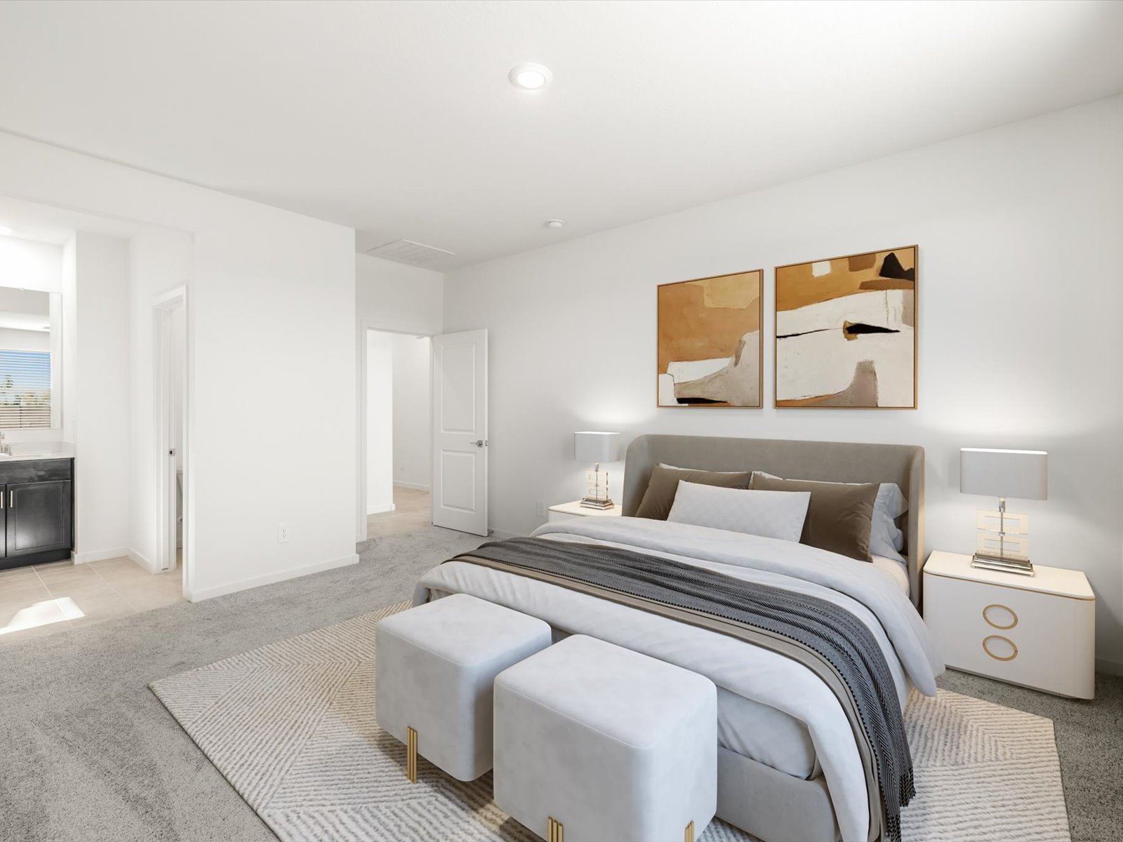 Virtual staging of the Everett floorplan at Hurley ranch in Tolleson, AZ.