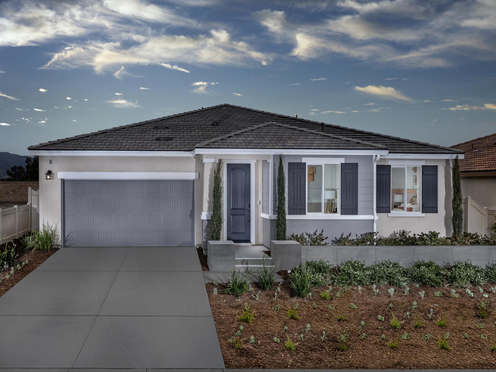 5017 front exterior at a Meritage Homes community in Redlands, CA.