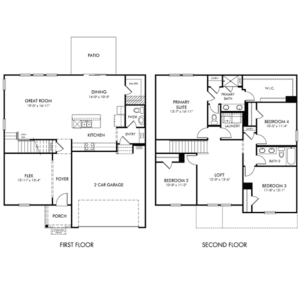 Brentwood Floorplan at a Meritage Homes Community in Charlotte, NC.