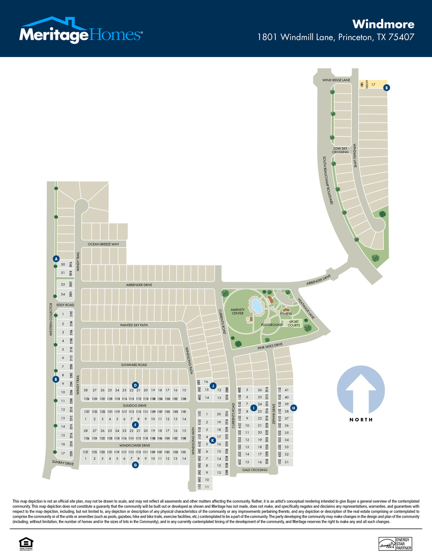 Windmore by Meritage Homes community map