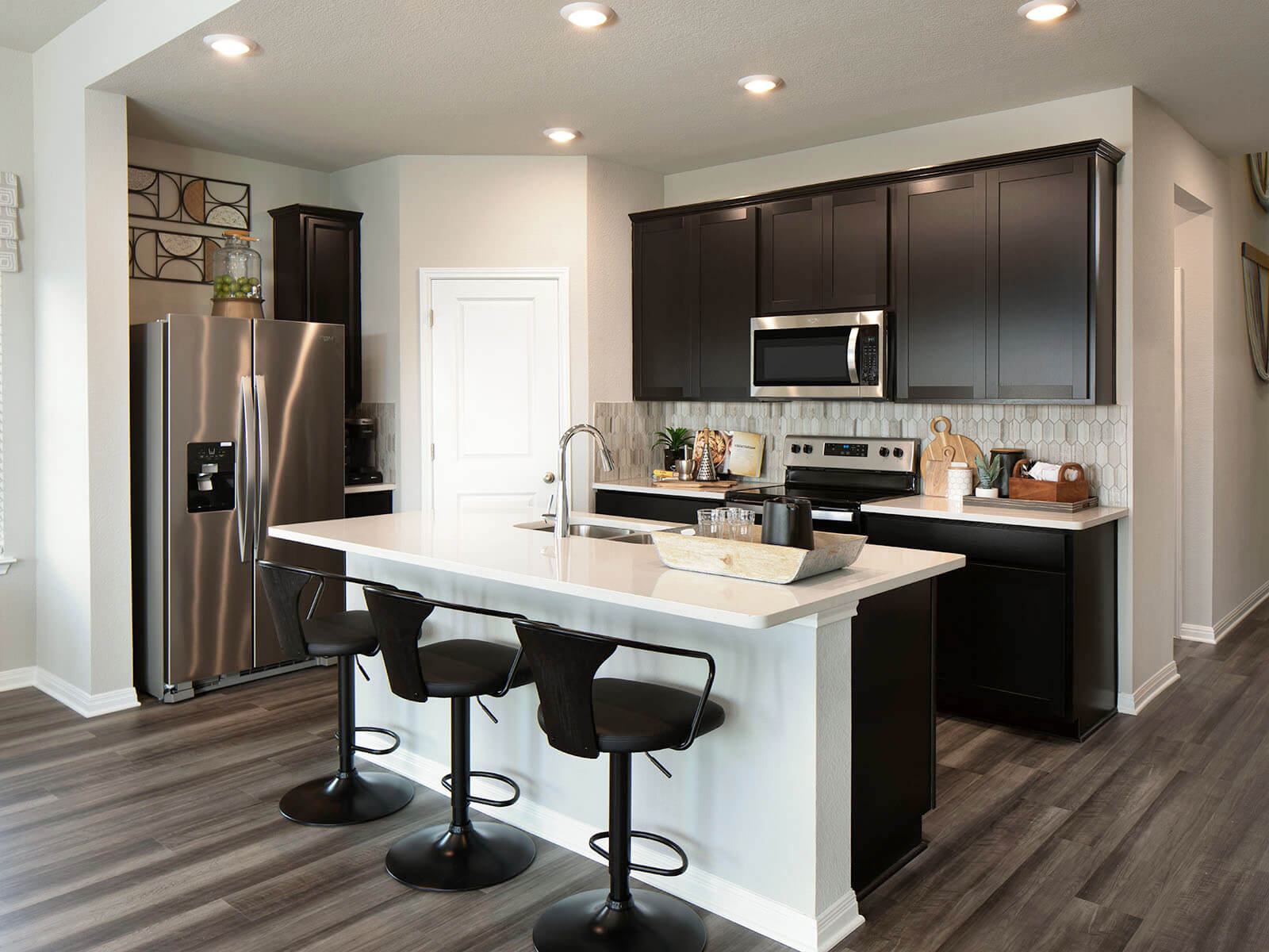 Cook delicious family meals in the gourmet kitchen.