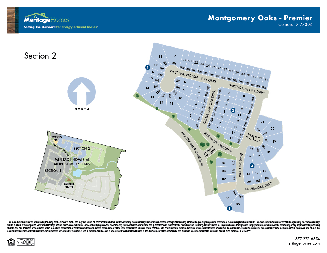 HOU site plan flyer Montgomery Oaks Sec 2 Premier