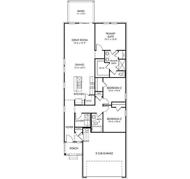 Autumn Floorplan at a Meritage Homes community in Huntsville, Alabama. 