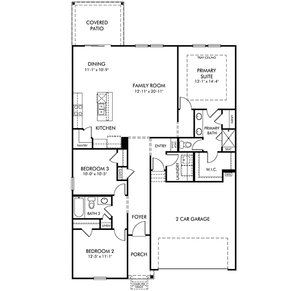 Buchanan Floorplan at a Meritage Homes Community in Charlotte, NC.