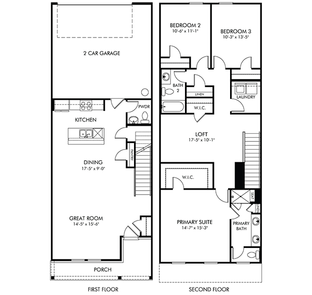 Lancaster floorplan at a Meritage Homes community in Charlotte, NC.