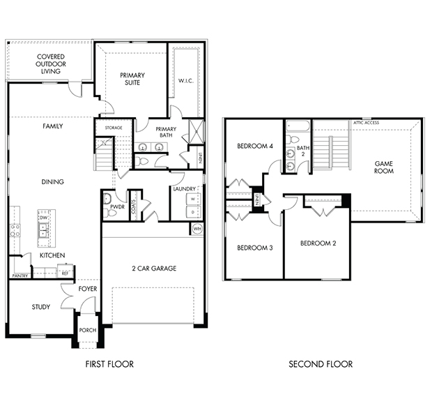 The Pearl (452) floorplan layout for a Meritage Homes community in Pflugerville, TX.