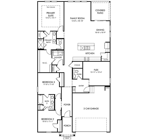 Gibson Floorplan at a Meritage Homes Community in Charlotte, NC.