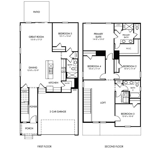 Paisley Floorplan at a Meritage Homes community in Charlotte, NC.